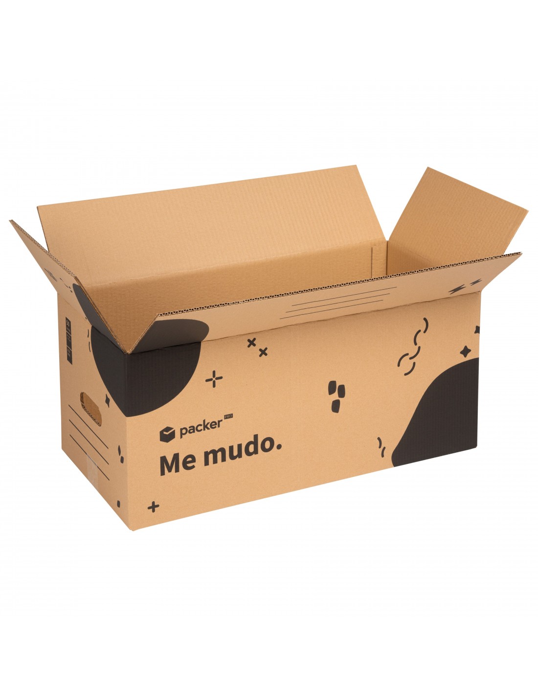 Packer PRO Cajas Carton para Mudanzas y Almacenaje Resistentes con Asas Rojas 43x30x25cm