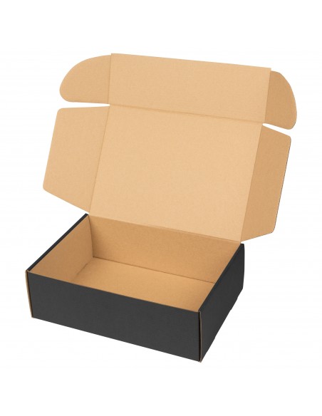 Caja de carton negra automontable para ropa