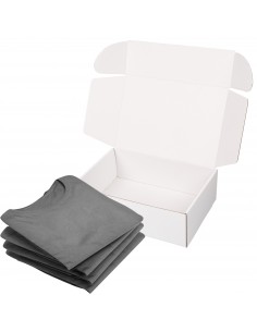 Caja de cartón blanca automontable para ropa