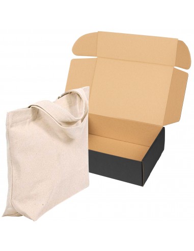 Caja de carton negra automontable para ropa