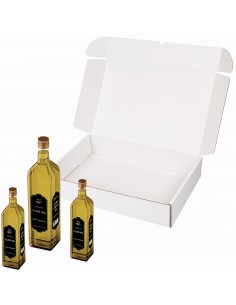 Caja automontable blanca para botellas